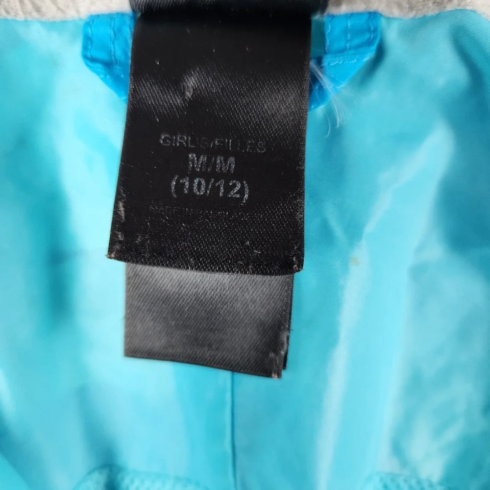 The North Face HyVent Jacket Girls M 10/12 Blue Hooded Rain Shell Hiking Outdoor - Picture 10 of 16